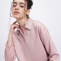 glitchez Crinkled Crop Shirt Style Top-image-32