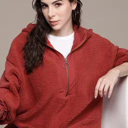 The Roadster Lifestyle Co. Oversized Sherpa Hooded Sweatshirt-image-67