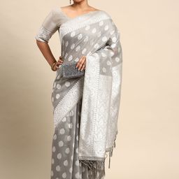 Sztori Woven Design Ethnic Motifs Zari Banarasi Saree-image-87