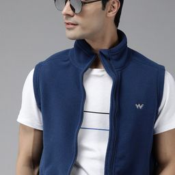 Wildcraft Men Navy Blue Solid Fleece Sweatshirt-image-68
