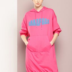 Kook N Keech Pure Cotton Typography Printed Hooded T-shirt Dress-picture-6