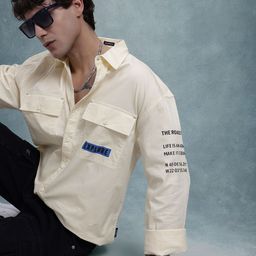 The Roadster Life Co. Cotton Printed Detail Relaxed Shirt-image-81