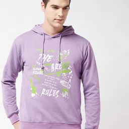 GRITSTONES Men Printed Hooded Cotton Sweatshirt-picture-9