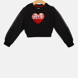ELLE Girls Black Printed Sweatshirt-image-94
