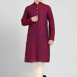 KISAH Mandarin Collar Straight Kurta with Trousers-picture-34