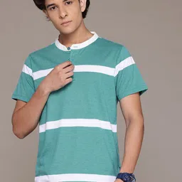 The Roadster Lifestyle Co. Striped Band Collar T-shirt-picture-12