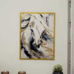 Art Street White & Grey Horse Painting Wall Art-picture-21