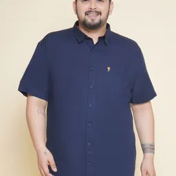 John Pride Plus SIze Cotton Linen Casual Shirt-image-49