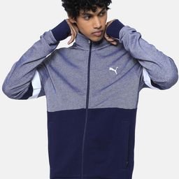 Puma Men Blue Stylized Sweat Solid Sporty Track Jacket-image-16