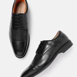 Van Heusen Men Textured Leather Formal Oxfords-image-94