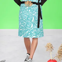 ArtzFolio Blue & White Printed Cotton Aprons-picture-31