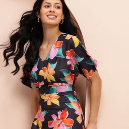Mast & Harbour Floral Print Fit & Flare Midi Dress-picture-15