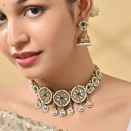 Fida Gold-Plated Kundan Studded  Jewellery Set-image-58