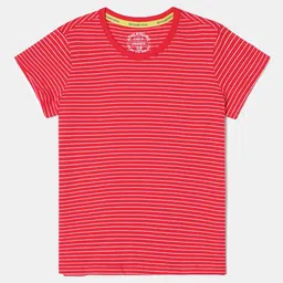 Jockey Girls Combed Cotton Striped Regular Fit Round Neck Short Sleeve Tshirt - AG75-image-89