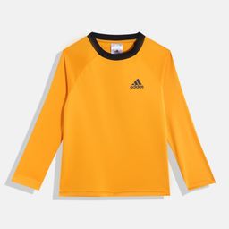 ADIDAS Boys Mustard Yellow Solid T-shirt-picture-8