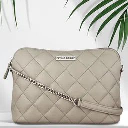 FLYING BERRY Grey Textured Sling Bag-9