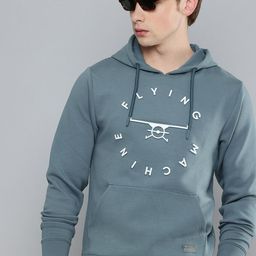 Flying Machine Brand Logo Embossed Hooded Sweatshirt-image-76