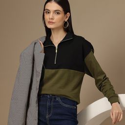 Chemistry Women Colourblocked Pure Cotton Sweatshirt-image-69