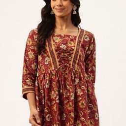 FERANOID Floral Printed Pure Cotton Peplum Top-picture-12