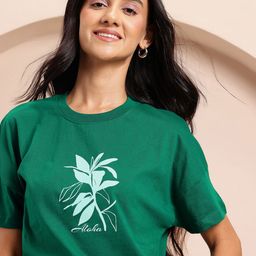 Mast & Harbour Printed Drop-Shoulder Sleeves Pure Cotton T-shirt-image-67