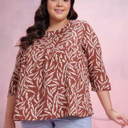 DressBerry Curve Printed A-Line Top-image-51