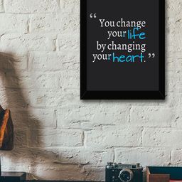 TIED RIBBONS Black & Grey Solid Inspirational Typographic Wall Art-12