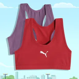 Puma Girls Pack of 2 Youth Workout Sports Bra-image-44
