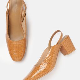 Allen Solly Animal Skin Textured Block Heel Pumps-22