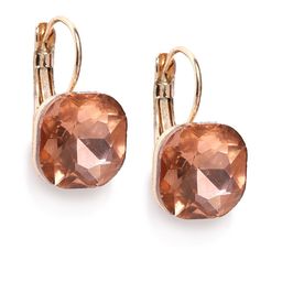 OOMPH Peach-Coloured Gold-Plated CZ Stone-Studded Studs-image-37