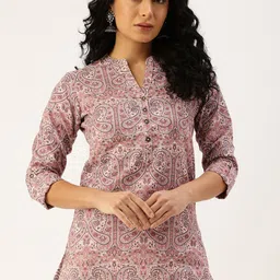 AMUKTI Mandarin Collar Printed Ethnic Tunic-picture-52