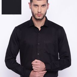 CODE by Lifestyle Men Black Slim Fit Solid Formal Shirt-image-54