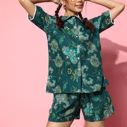 SANSKRUTIHOMES Printed Cotton Night suit-image-32