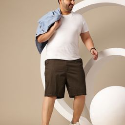 Sztori Men Plus Size Mid Rise Regular Fit Adjustable Waistband Shorts-picture-25