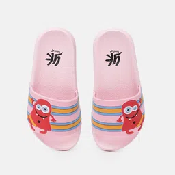 YK Girls Pink Printed Sliders-picture-12