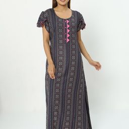 9shines Label Ethnic Printed Maxi Nightdress-image-21