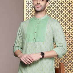 House of Pataudi Ethnic Motifs Printed Pure Cotton Jashn Kurta-picture-49