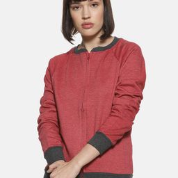 Campus Sutra Women Red & Black Solid Sweatshirt-image-55