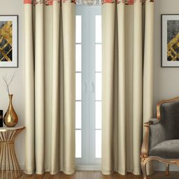 SWAYAM Cream-Coloured Set of 2 Long Door Curtains-image-28