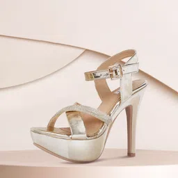 ELLE Gold-Toned Embellished Party Stilettos-picture-22