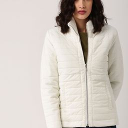 all about you Women Off-White Quilted Puffer Jacket-19