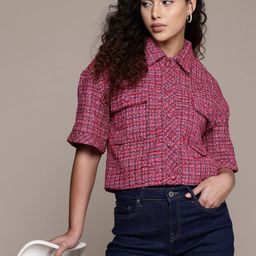MANGO Drop-Shoulder Sleeves Tweed Tailored Jacket-picture-54