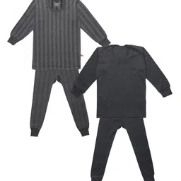 VIMAL JONNEY Kids Pack Of 2 Grey Thermal Sets-image-16