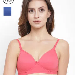 Floret Pack of 2  Solid Non-Wired Lightly Padded T-shirt Bra T3029-image-39