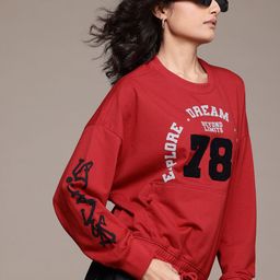 The Roadster Lifestyle Co. Printed Applique Detail Sweatshirt-picture-3