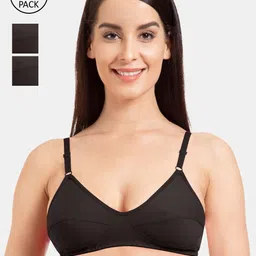 KOMLI Pack of 3 Black Solid Non-Wired Non Padded Everyday Bra K-9116-image-81