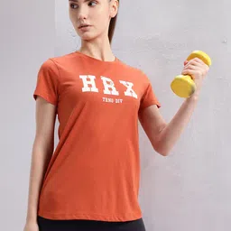 HRX by Hrithik Roshan Brand Logo Print Training T-shirt-image-12