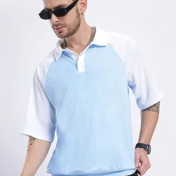 glitchez Elevated Basics Colourblocked Regular Fit Polo Collar T-shirt-picture-7