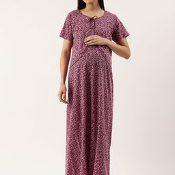 Nejo Floral Printed Maternity Maxi Nightdress-picture-13