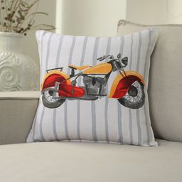 BLUE BOAT Grey & Yellow Set of Single Quirky Square Cushion Covers-56