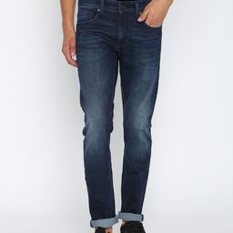 Basics Men Navy Blue Super Skinny Fit Low-Rise Clean Look Stretchable Jeans-picture-14
